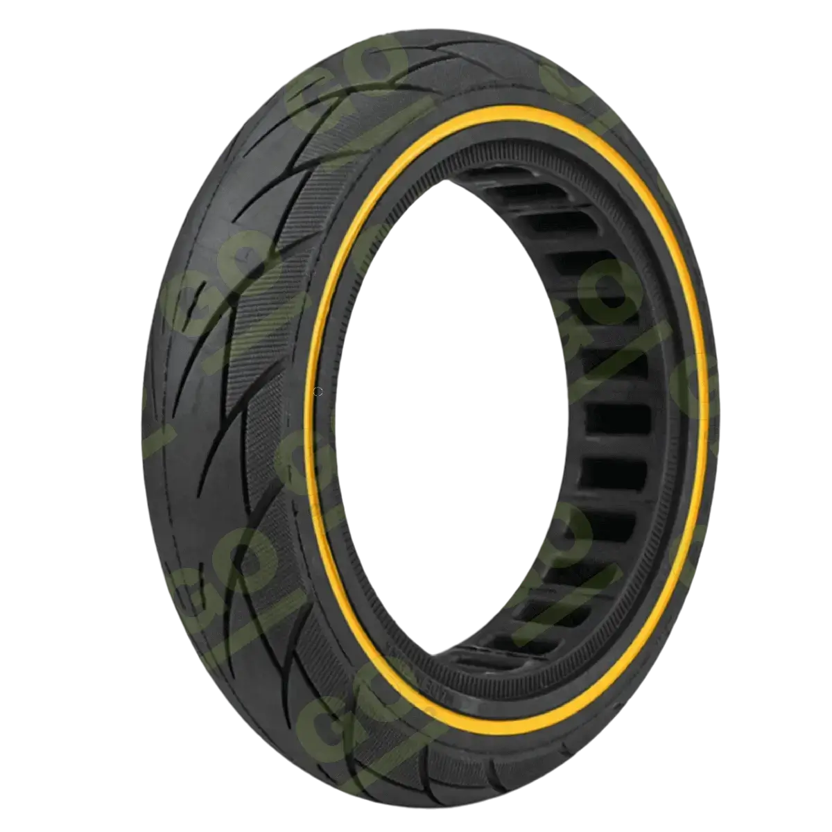 Tömör gumiabroncs 10x2.125 sárga gyűrűvel Xiaomi robogóhoz