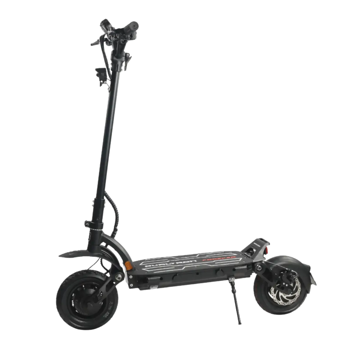 Elektromos roller, elölnézet széles kormánykerékkel